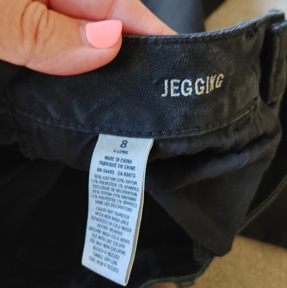 8 Long American Eagle Outfitters black jeggings skinny jeans - Picture 8 of 9